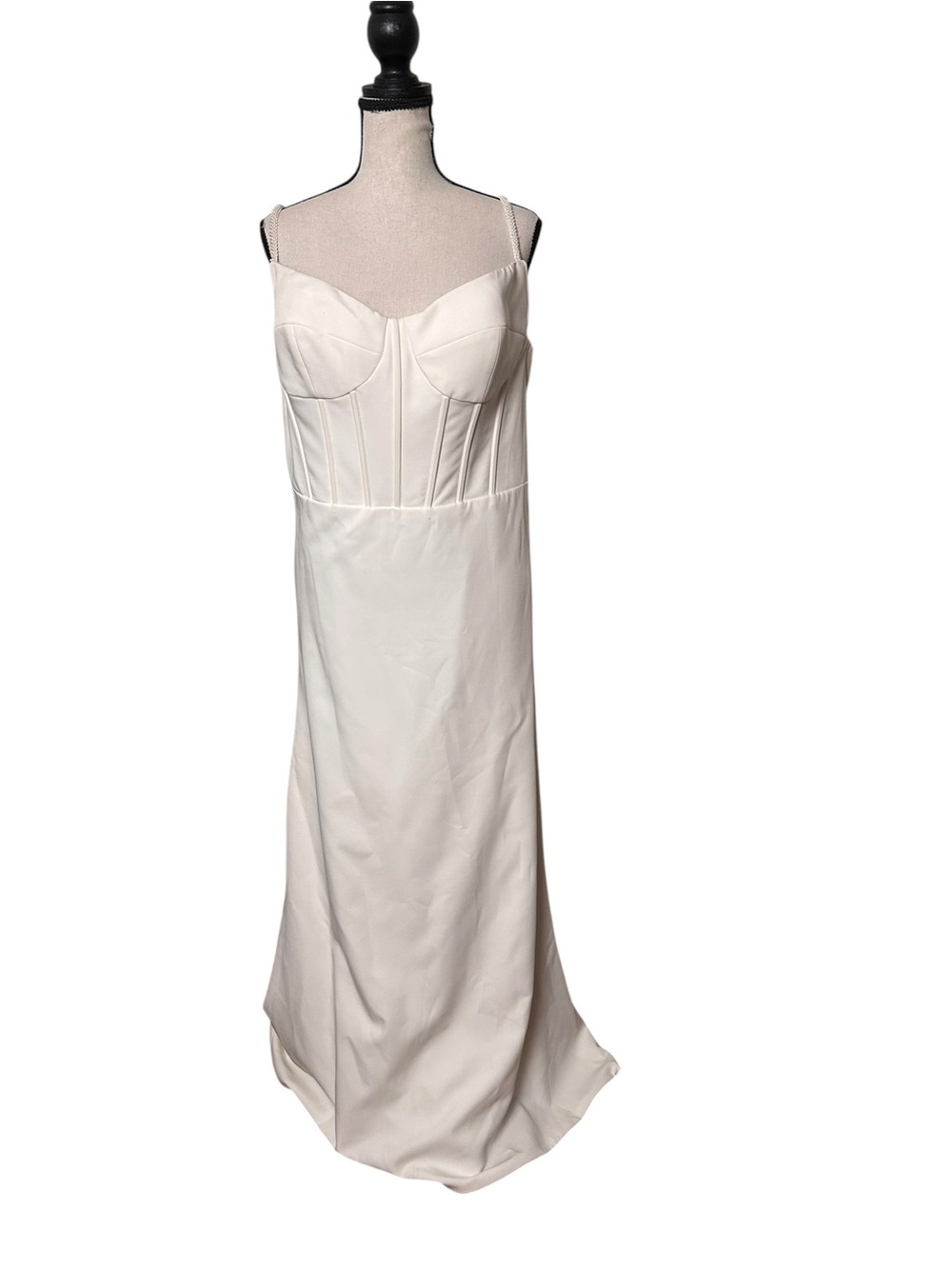 Madi Lane Savoy ML24016 Bridal Wedding Gown Ivory Corset Pearl Straps Size 16